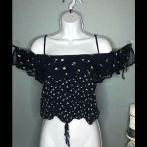 American Eagle Outfitters flower off shoulder top